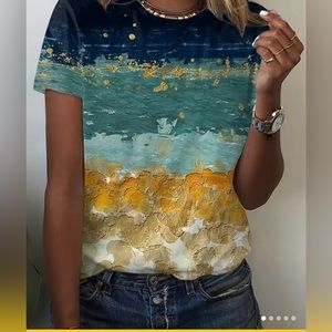 Tie Dye T-Shirt || Color Block || Crew Neck